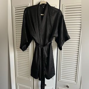 Victoria’s Secret black satin robe. Size XS/S